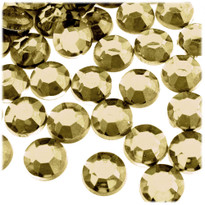 Rhinestones, Flatback, Round, 14mm, 1,000-pc, Champagne