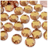 Rhinestones, Flatback, Round, 14mm, 144-pc, Light Orange