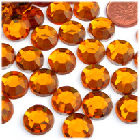 Rhinestones, Flatback, Round, 14mm, 144-pc, Orange