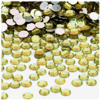 Rhinestones, Flatback, Round, 7mm, 144-pc, Champagne Yellow