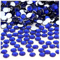 Rhinestones, Flatback, Round, 7mm, 144-pc, Royal Blue