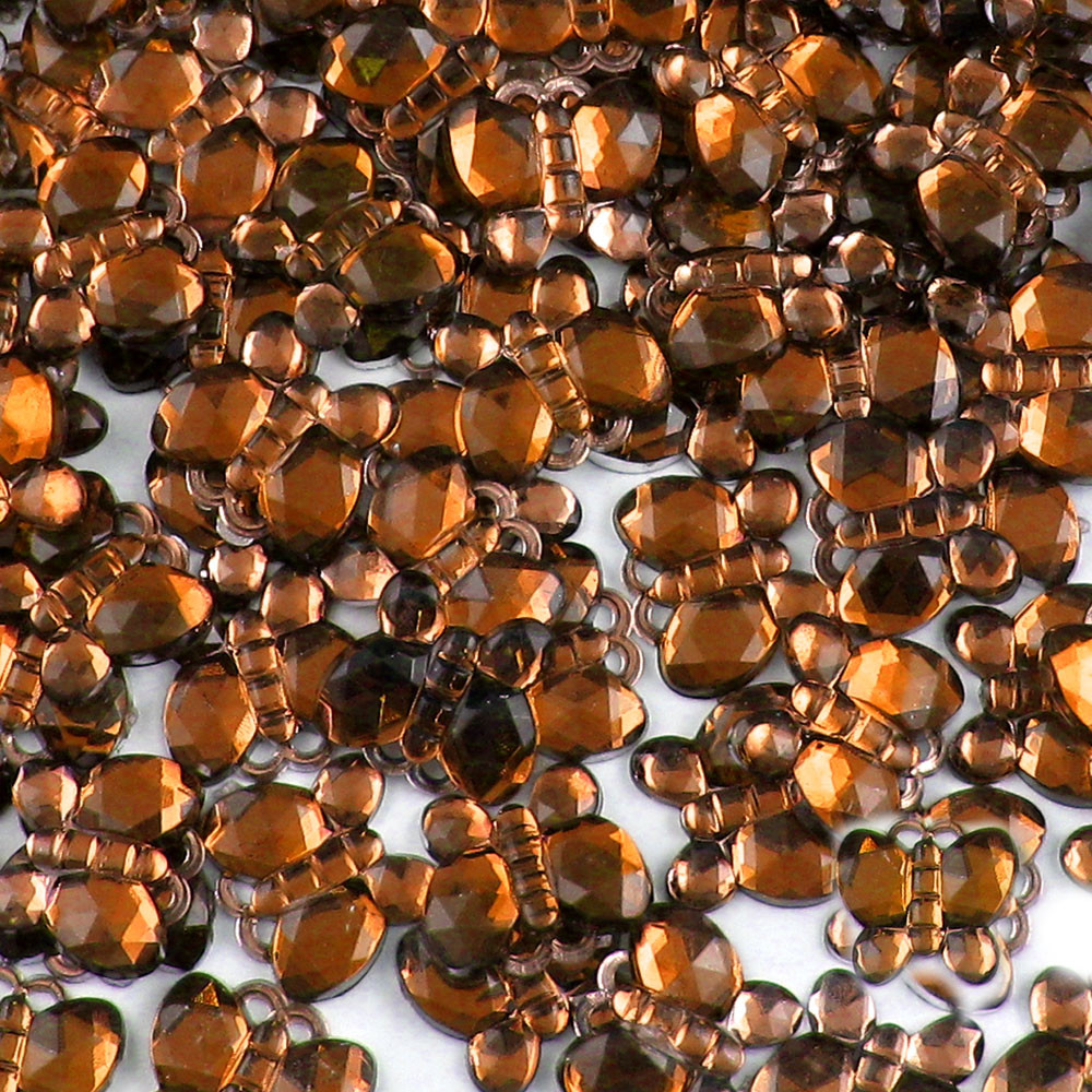 The Crafts Outlet 150pc 8mm Round Rhinestones - Flatback Beer Brown Acrylic Gems For Nails, Clothing, Crafts