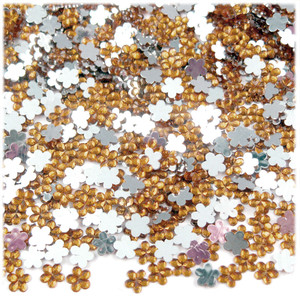 Rhinestones, Flatback, Flower, 6mm, 10,000-pc, Light Orange