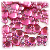 Rhinestones, Flatback, Butterfly, 20mm, 1,000-pc, Hot Pink