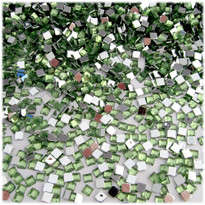 Rhinestones, Flatback, Square, 4mm, 288-pc, Light Green