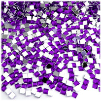 Rhinestones, Flatback, Square, 4mm, 288-pc, Purple (Amethyst)