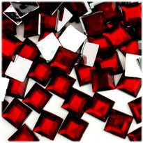 Rhinestones, Flatback, Square, 12mm, 144-pc, Devil Red Wine