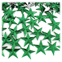 Rhinestones, Flatback, Star, 14mm, 1,000-pc, Emerald Green