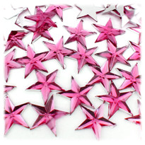 Rhinestones, Flatback, Star, 14mm, 144-pc, Hot Pink