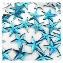 Rhinestones, Flatback, Star, 14mm, 1,000-pc, Aqua Blue