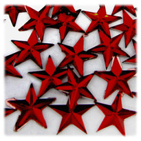 Rhinestones, Flatback, Star, 21mm, 144-pc, Devil Red Wine