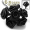 Artificial Flowers, Ribbon Roses, 1.0-inch, Black