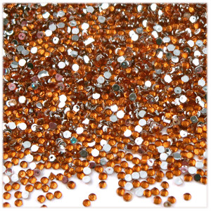 Rhinestones, Flatback, Round, 1.5mm, 10,000-pc, Orange