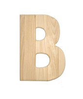 Unfinished Wood, 12-in, 2-in Thick, Letter, Letter B