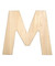 Unfinished Wood, 12-in, 2-in Thick, Letter, Letter M