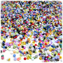 Half Dome Pearl, Plastic beads, 2mm, 2,500-pc, Multi Mix