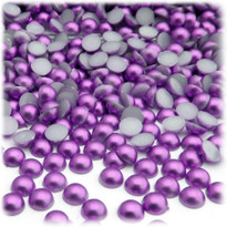 Half Dome Pearl, Plastic beads, 5mm, 144-pc, Luxplum Purple