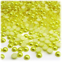 Half Dome Pearl, Plastic beads, 7mm, 1,000-pc, Yellow Rays