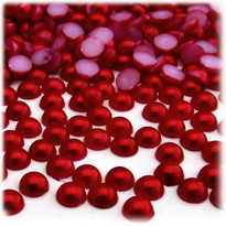 Half Dome Pearl, Plastic beads, 7mm, 144-pc, Pearl Red