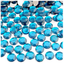 Rhinestones, Flatback, Round, 7mm, 144-pc, Aqua Blue