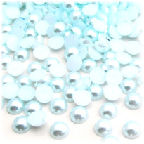 Half Dome Pearl, Plastic beads, 7mm, 144-pc, Sky Blue