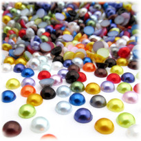 Half Dome Pearl, Plastic beads, 7mm, 144-pc, Multi Mix