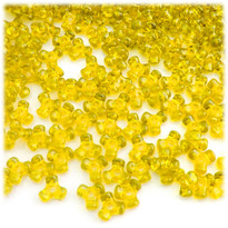 Plastic Tri-Bead, Transparent, 11mm, 1,000-pc, Acid Yellow