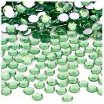 Rhinestones, Flatback, Round, 7mm, 144-pc, Light Green