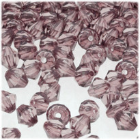 Bicone Beads, Transparent, Faceted, 10mm, 100-pc, Light Burgundy