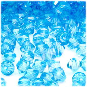 Plastic Bicone Beads, Transparent, 12mm, 100-pc, Light Aqua Blue