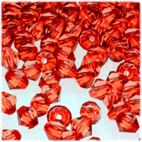 Bicone Beads, Transparent, Faceted, 10mm, 100-pc, Orange