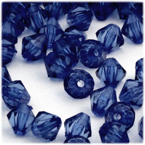 Plastic Bicone Beads, Transparent, 12mm, 100-pc, Royal Blue