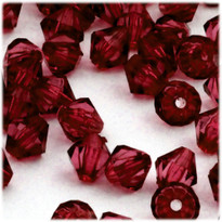 Plastic Bicone Beads, Transparent, 12mm, 100-pc, Devil red Wine