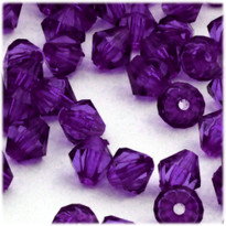 Plastic Bicone Beads, Transparent, 12mm, 1,000-pc, Purple