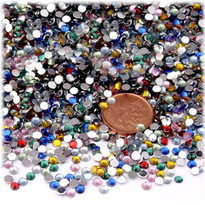 Rhinestones, Flatback, Round, 2mm, 2,500-pc, Mixed Colors