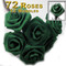 Artificial Flowers, Ribbon Roses, 1.0-inch, Emerald Green