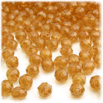 Plastic Faceted Beads, Transparent, 8mm, 200-pc, Sun Yellow