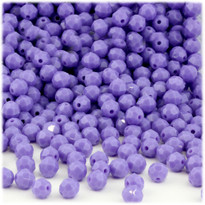 Plastic Faceted Beads, Opaque, 4mm, 200-pc, Lavender Purple