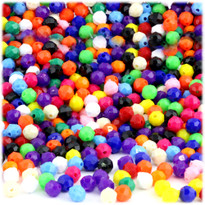 Plastic Faceted Beads, Opaque, 4mm, 200-pc, Multi Mix (Mix of all available colors)