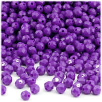 Plastic Faceted Beads, Opaque, 4mm, 1,000-pc, Dark Purple