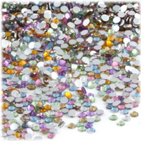 Rhinestones, Flatback, Round, 4mm, 1,000-pc, Pastel Assortment