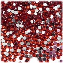 Rhinestones, Flatback, Round, 4mm, 288-pc, Ruby Red