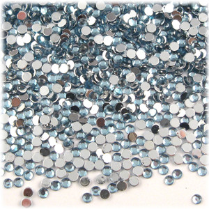 Rhinestones, Flatback, Round, 3mm, 10,000-pc, Light Baby Blue