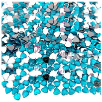 Rhinestones, Flatback, Heart, 4mm, 10,000-pc, Aqua Blue