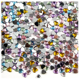 Rhinestones, Flatback, Heart, 4mm, 288-pc, Pastel Assortment