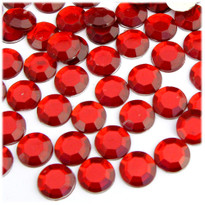 Rhinestones, Flatback, Round, 12mm, 144-pc, Ruby Red