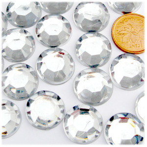 Rhinestones, Flatback, Round, 16mm, 1,000-pc, Clear