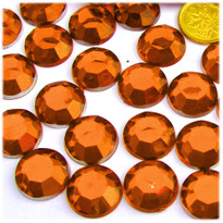 Rhinestones, Flatback, Round, 16mm, 72-pc, Orange