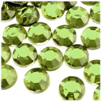 Rhinestones, Flatback, Round, 18mm, 72-pc, Peridot or Light Green