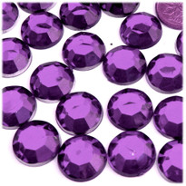 Rhinestones, Flatback, Round, 18mm, 72-pc, Purple or Amethyst